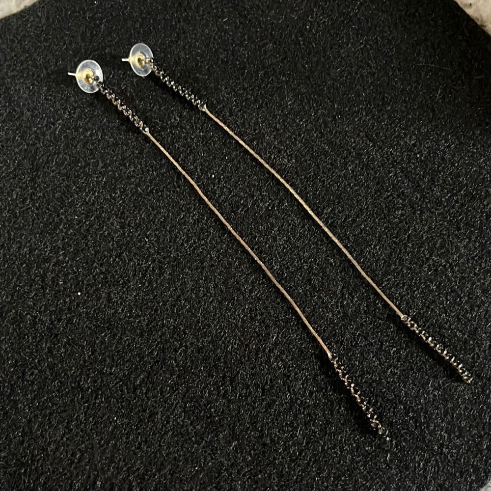 Long black and gold earrings